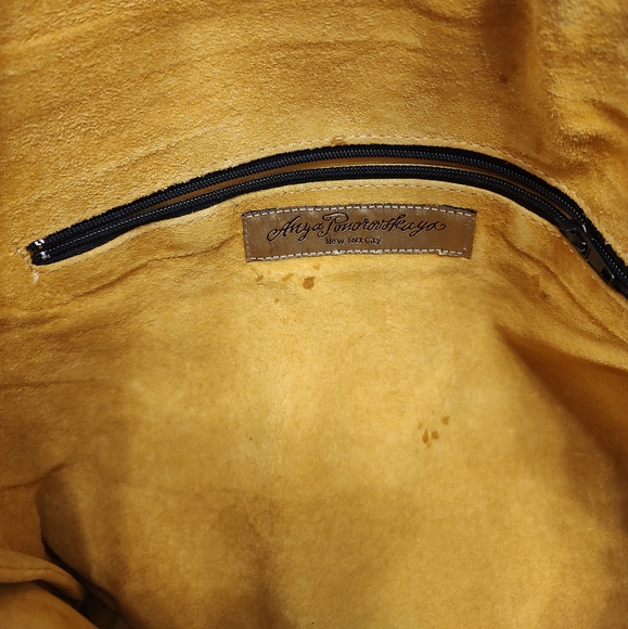 Anya Ponorovskaya Genuine Distressed Leather Shoulder Satchel Hobo Bag, Chocolat - Picture 9 of 9